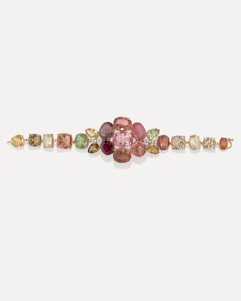 One of a Kind Diamond Gemmy Gem Floret Link Bracelet - Irene Neuwirth