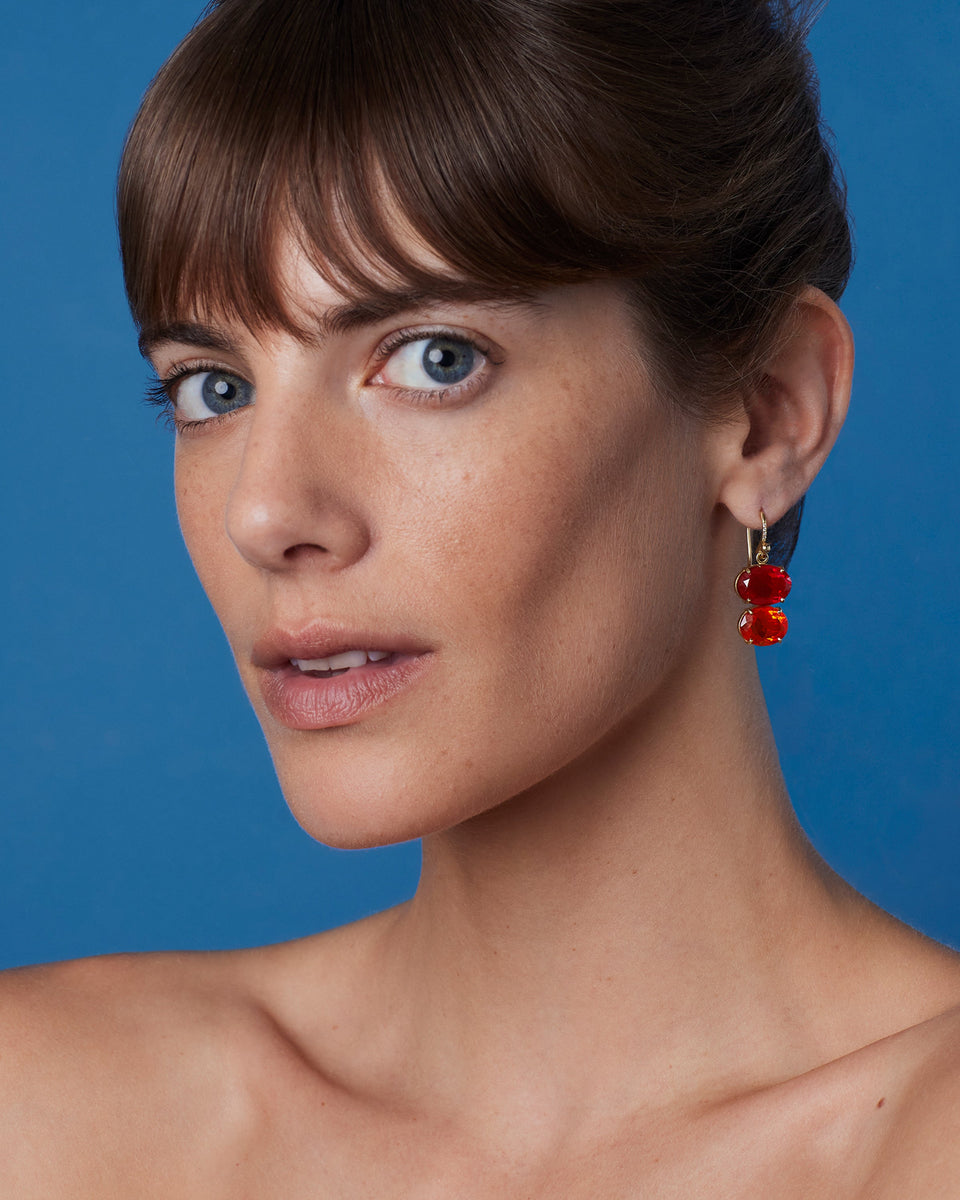 One of a Kind Gemmy Gem Double Stone Earrings - Irene Neuwirth