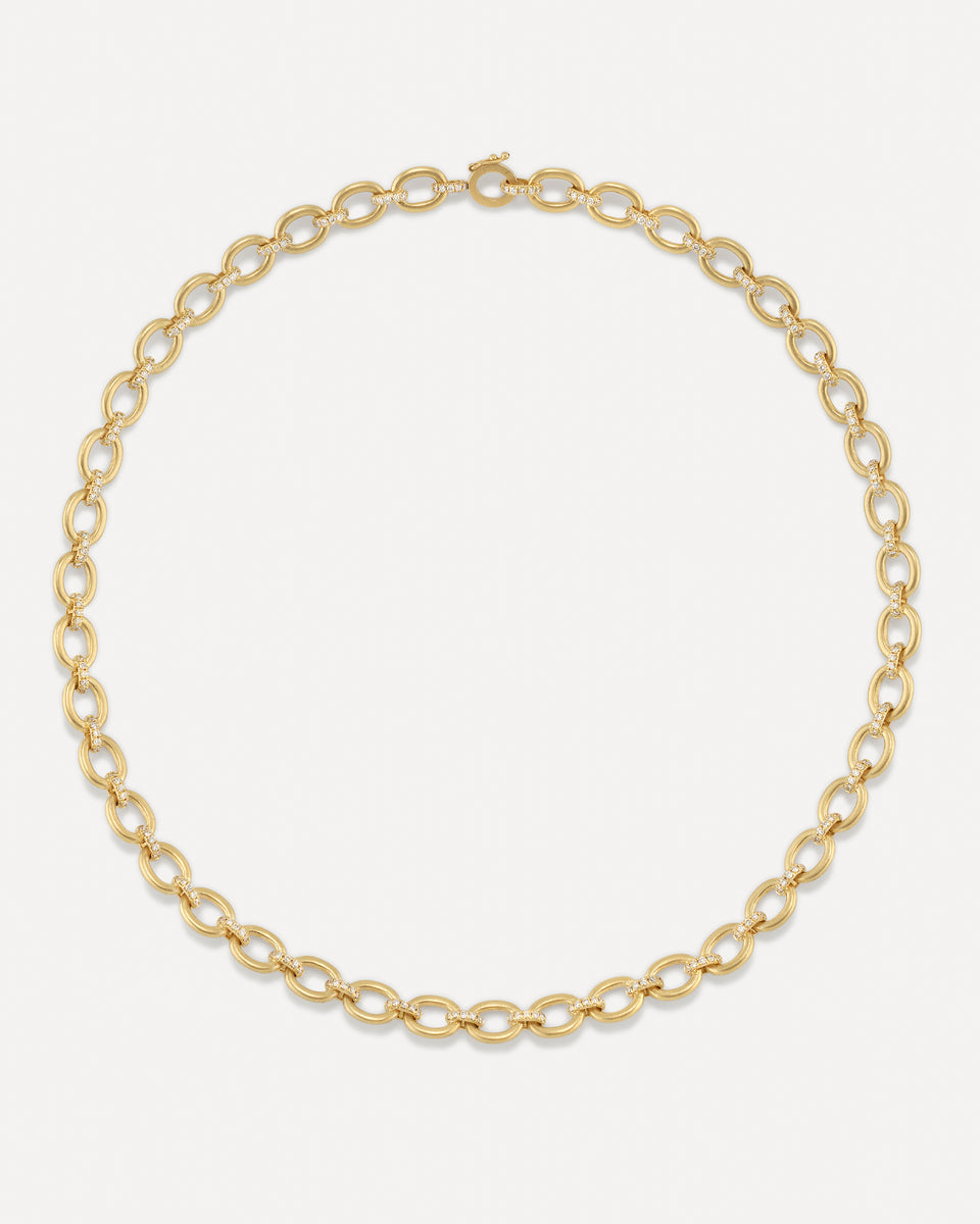 Medium Heavy Oval Multi Pavé Link Chain Necklace - Irene Neuwirth