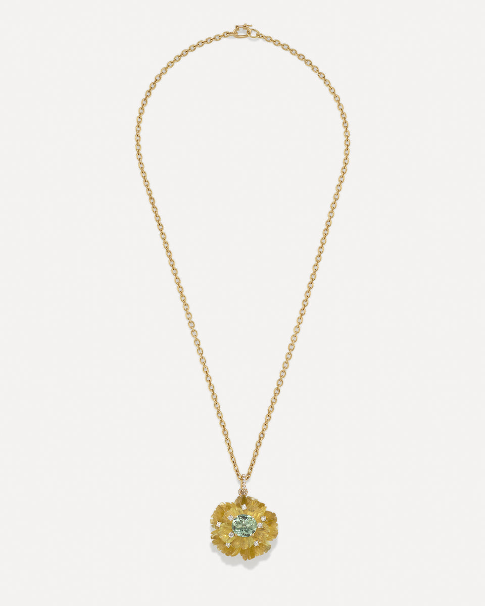 One of a Kind Diamond Tropical Flower Bloom Necklace - Irene Neuwirth