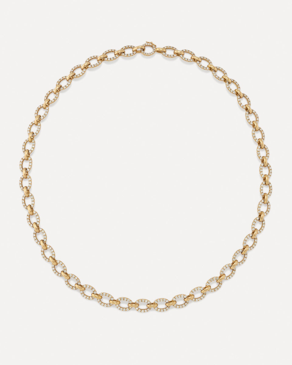 Pavé Medium Heavy Oval Link Chain Necklace - Irene Neuwirth