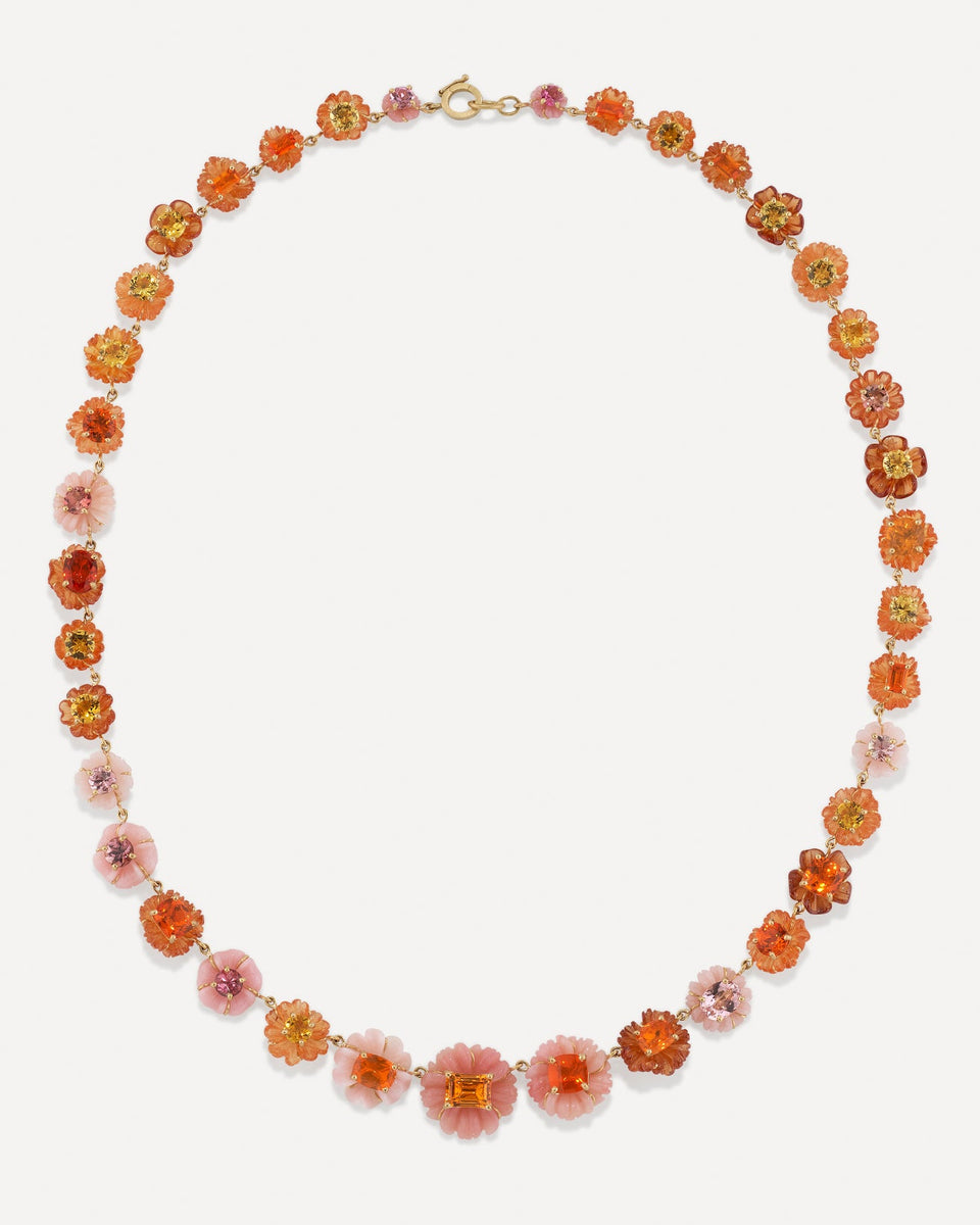 One of a Kind Tropical Flower Link Necklace - Irene Neuwirth