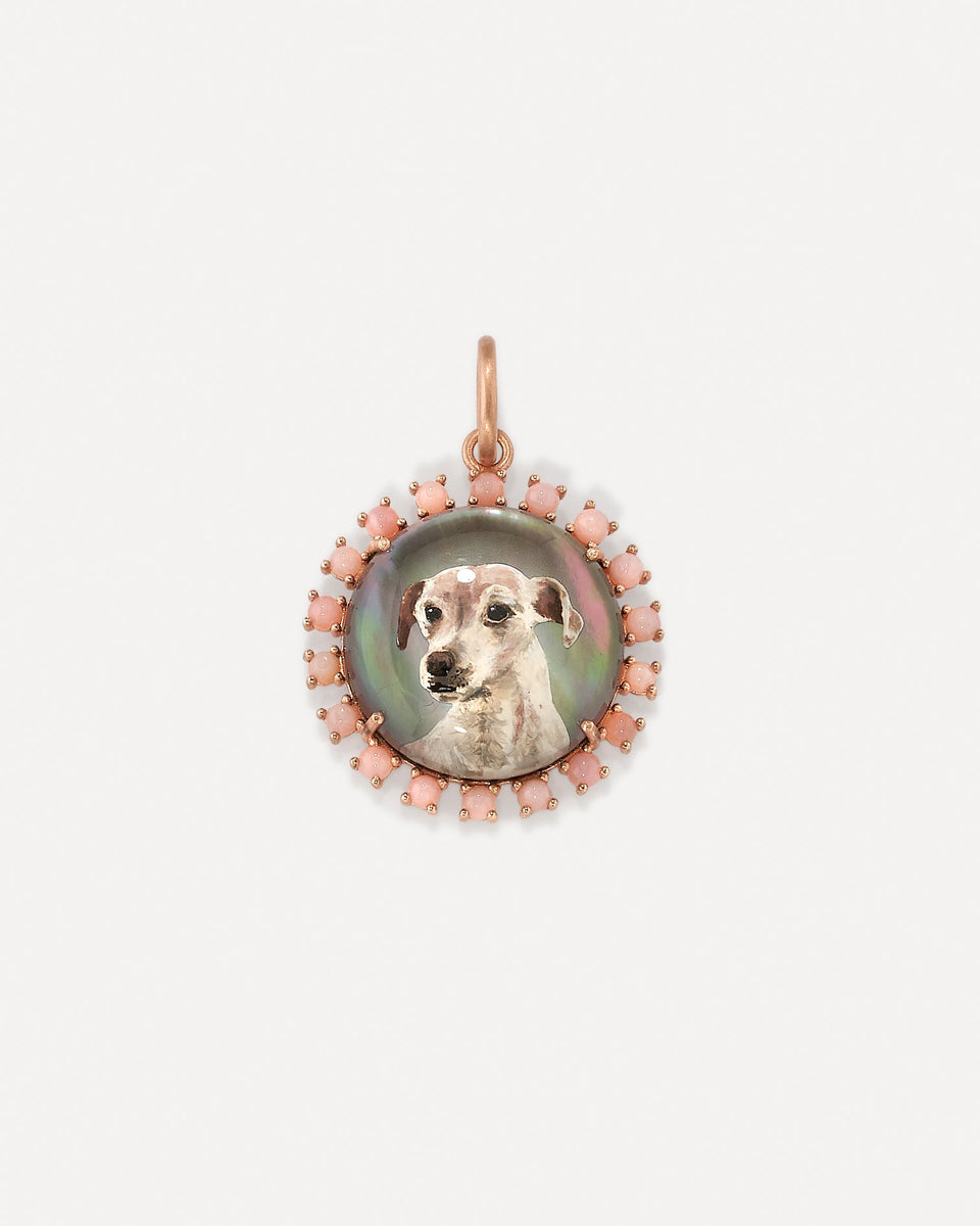 One of a Kind Custom Pet Portrait Round Charm - Irene Neuwirth