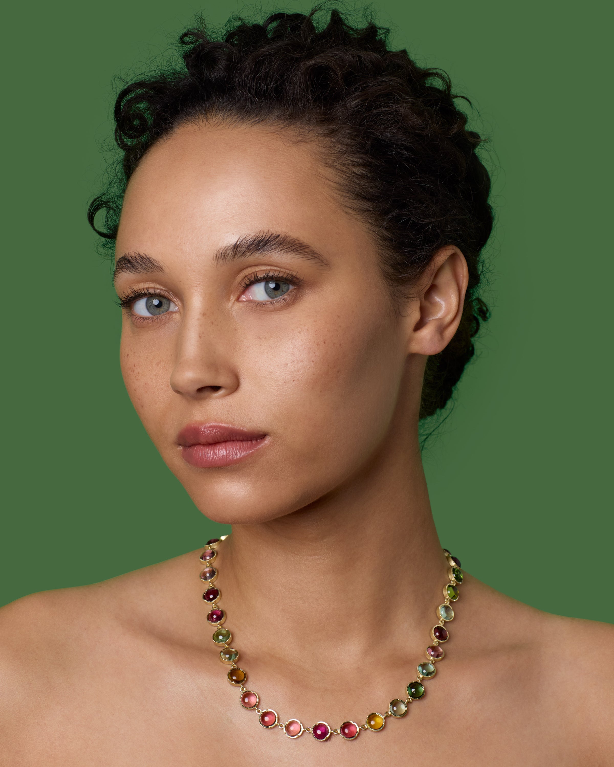 One of a Kind Gemmy Gem Tennis Necklace Tanzanite 18k Gold – Irene