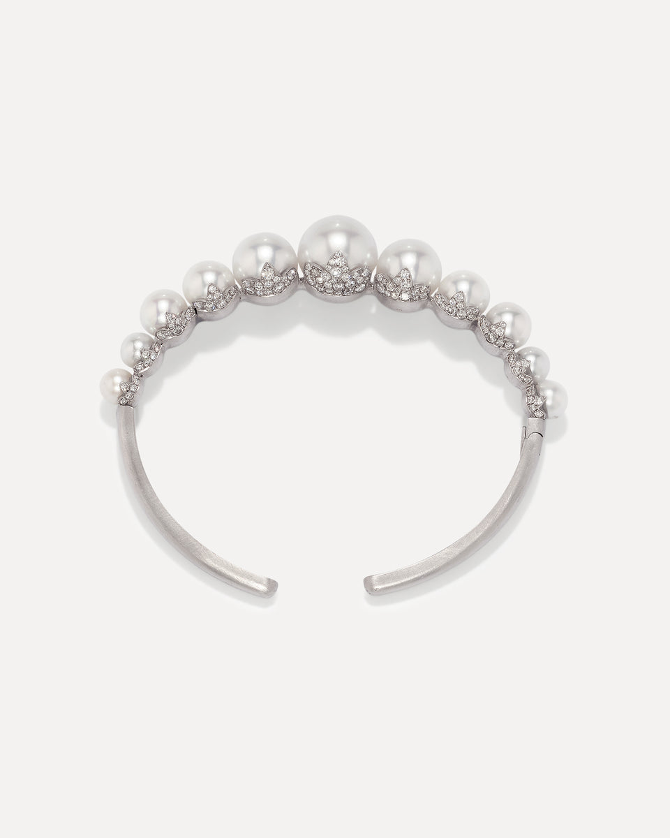 Pavé Pearl Blossom Cuff - Irene Neuwirth