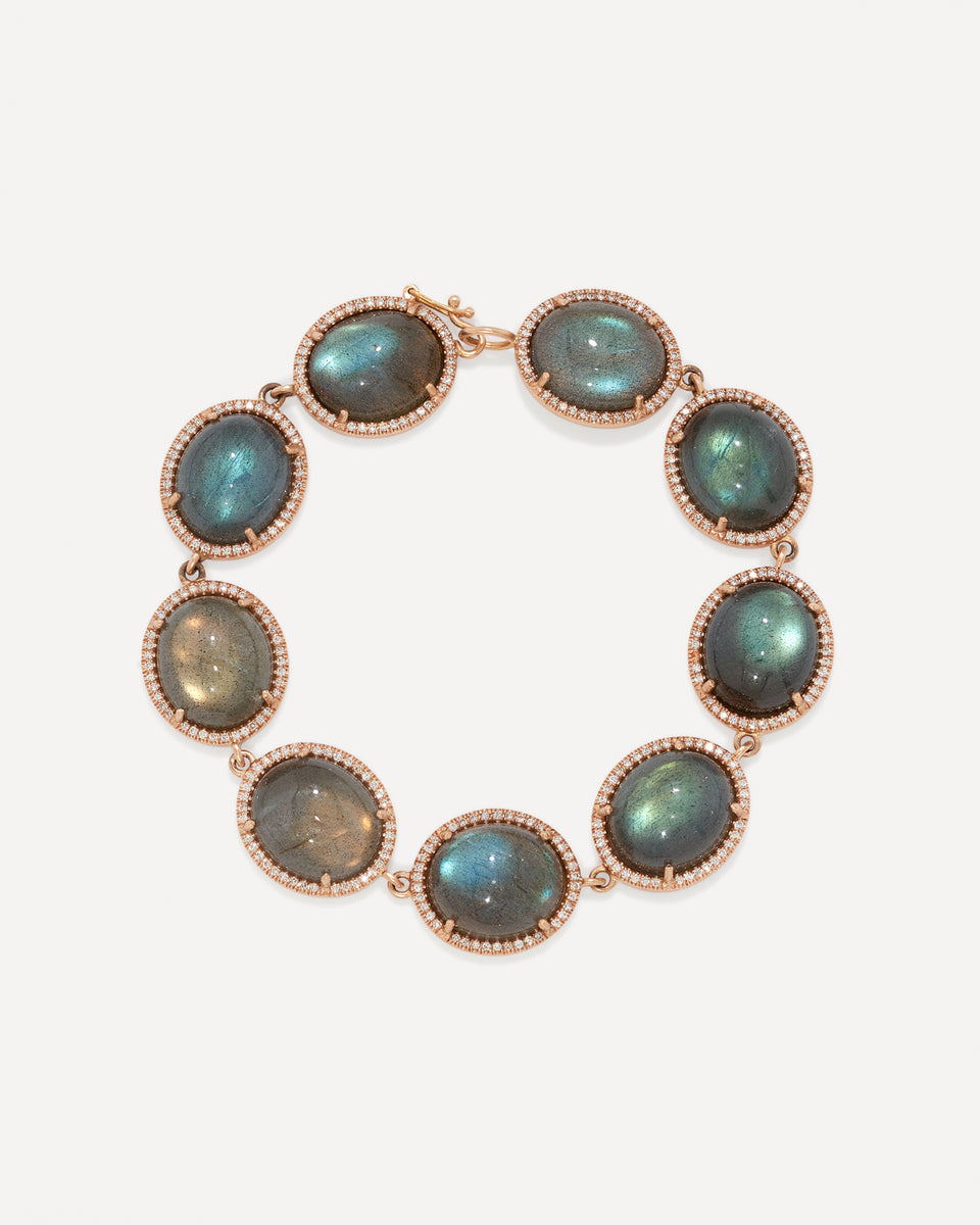 Pavé Halo Medium Classic Oval Link Bracelet - Irene Neuwirth