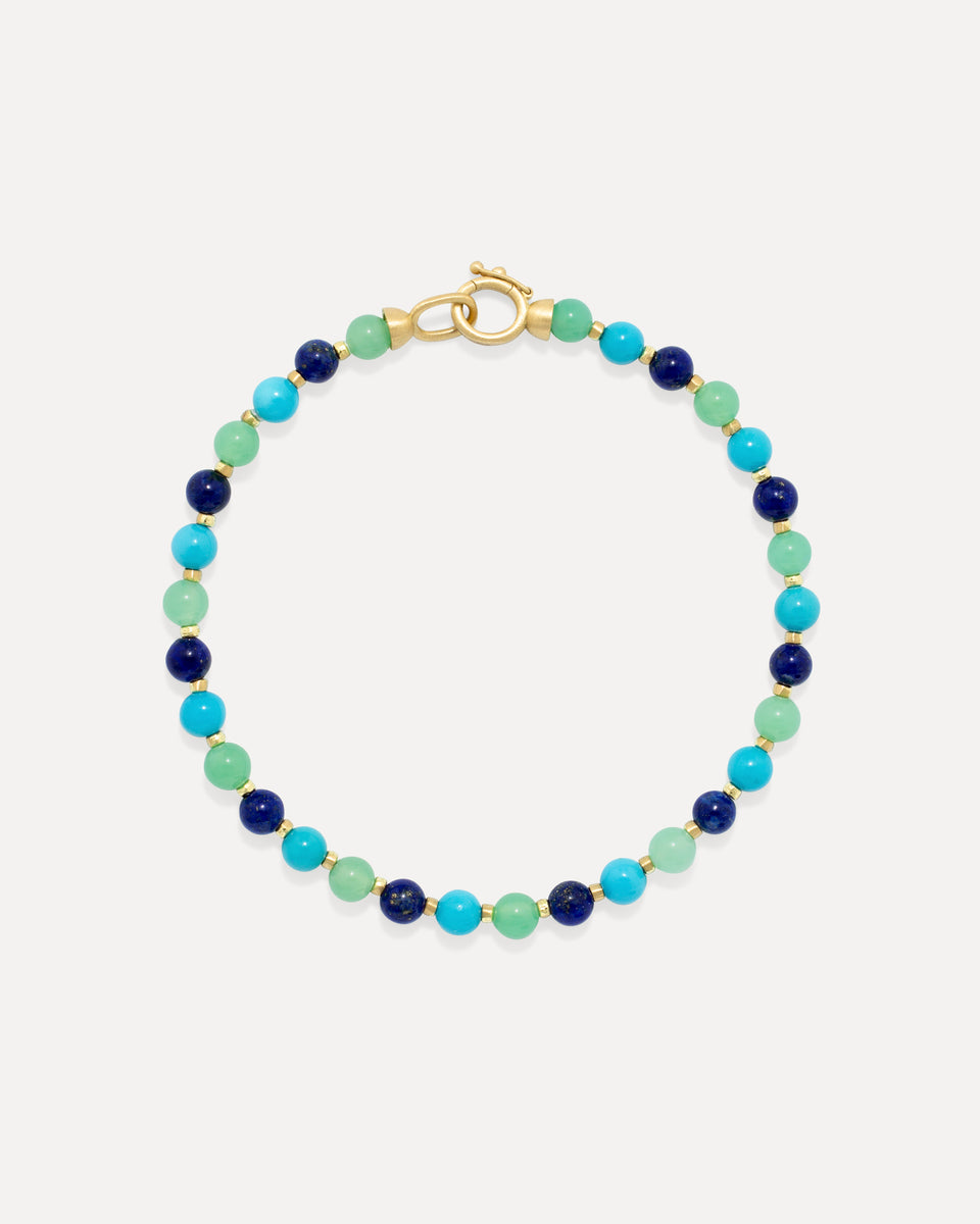 Petite Gumball Gold Beaded Mixed Bracelet