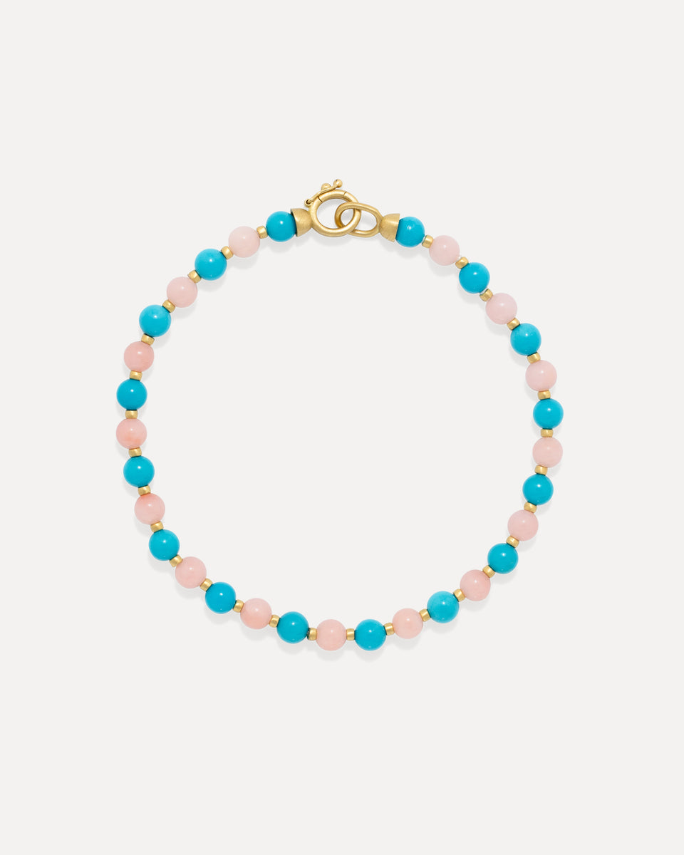 Petite Gumball Gold Beaded Mixed Bracelet
