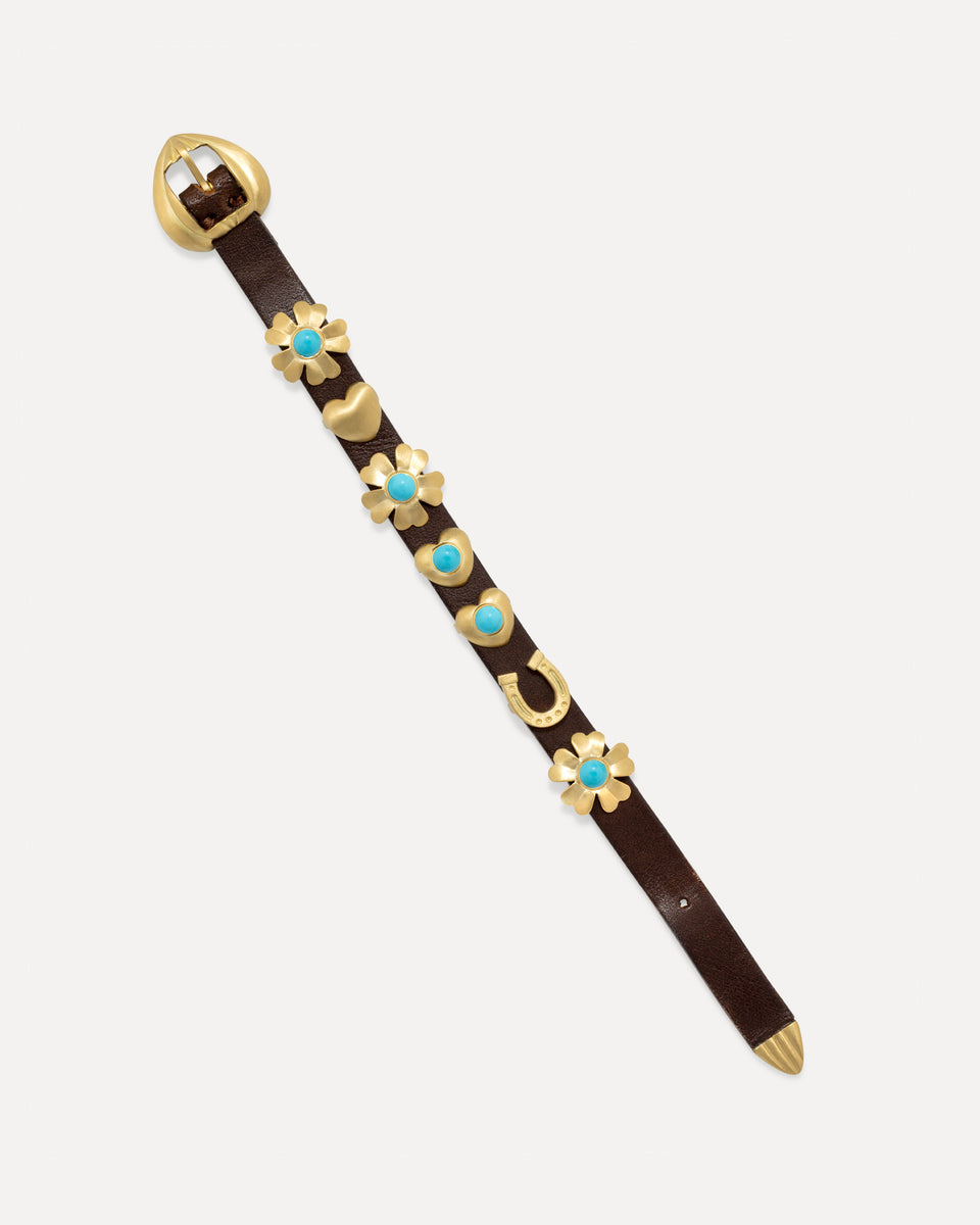 Mini Golden Blossom Leather Bracelet - Irene Neuwirth