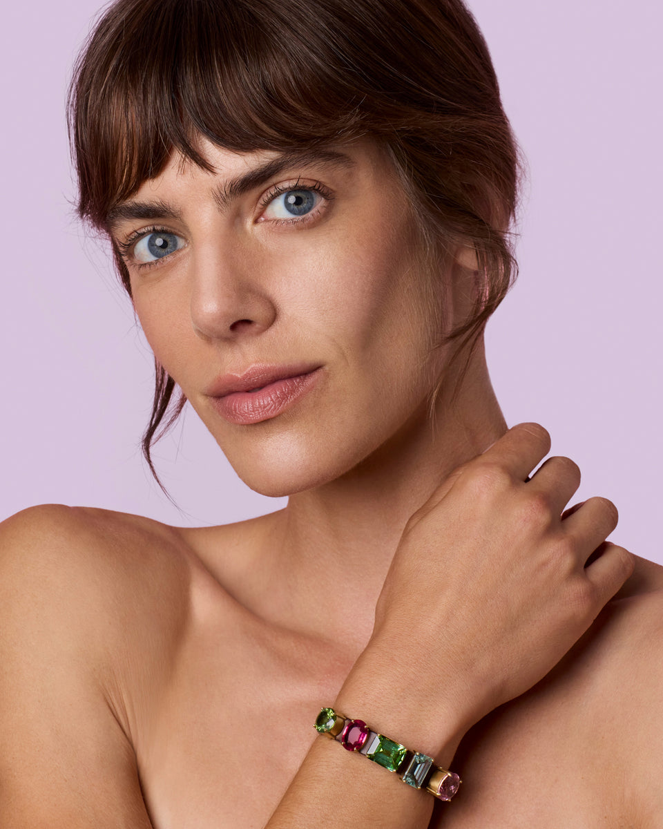 Mini Gemmy Gem Leather Bracelet