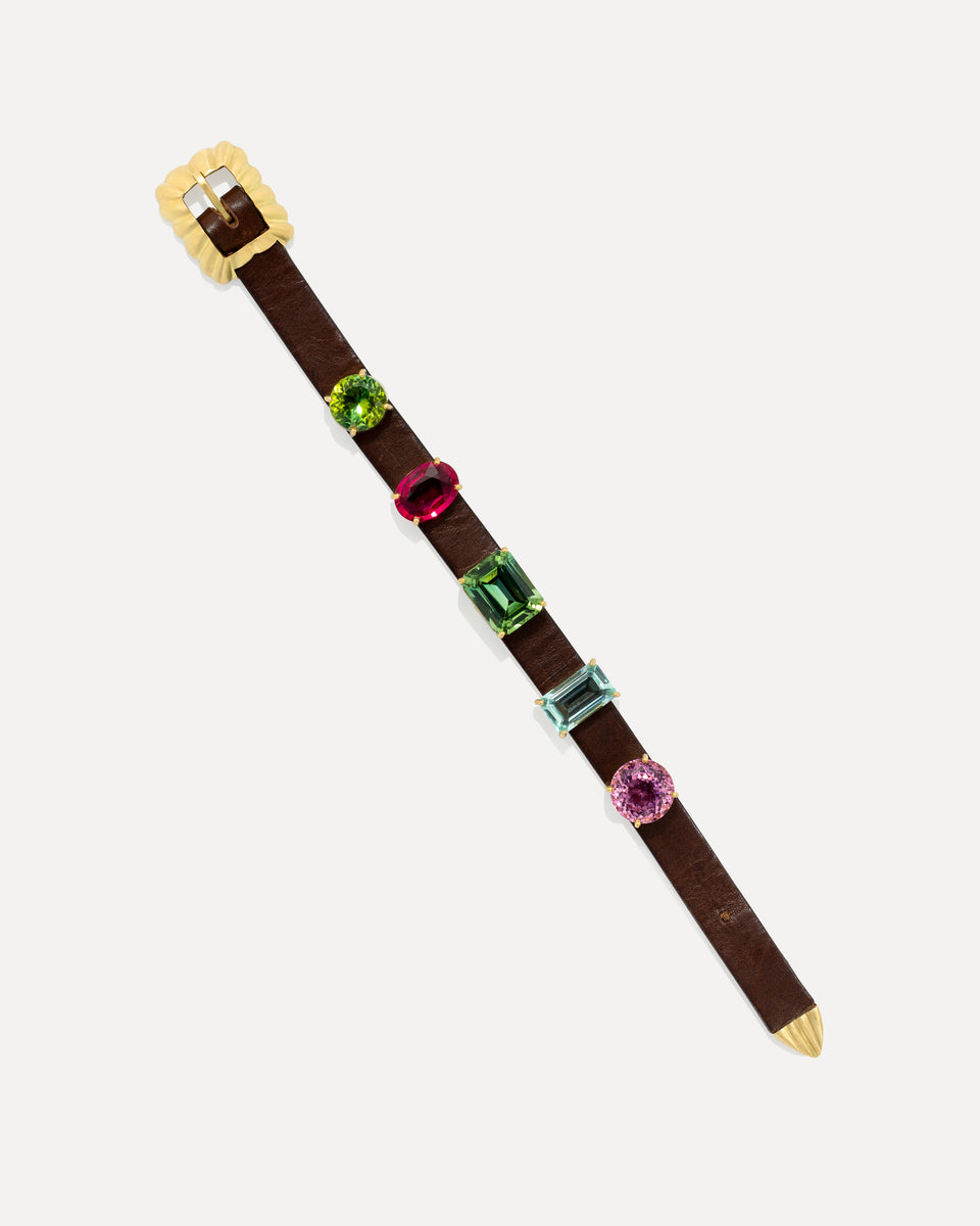 Mini Gemmy Gem Leather Bracelet