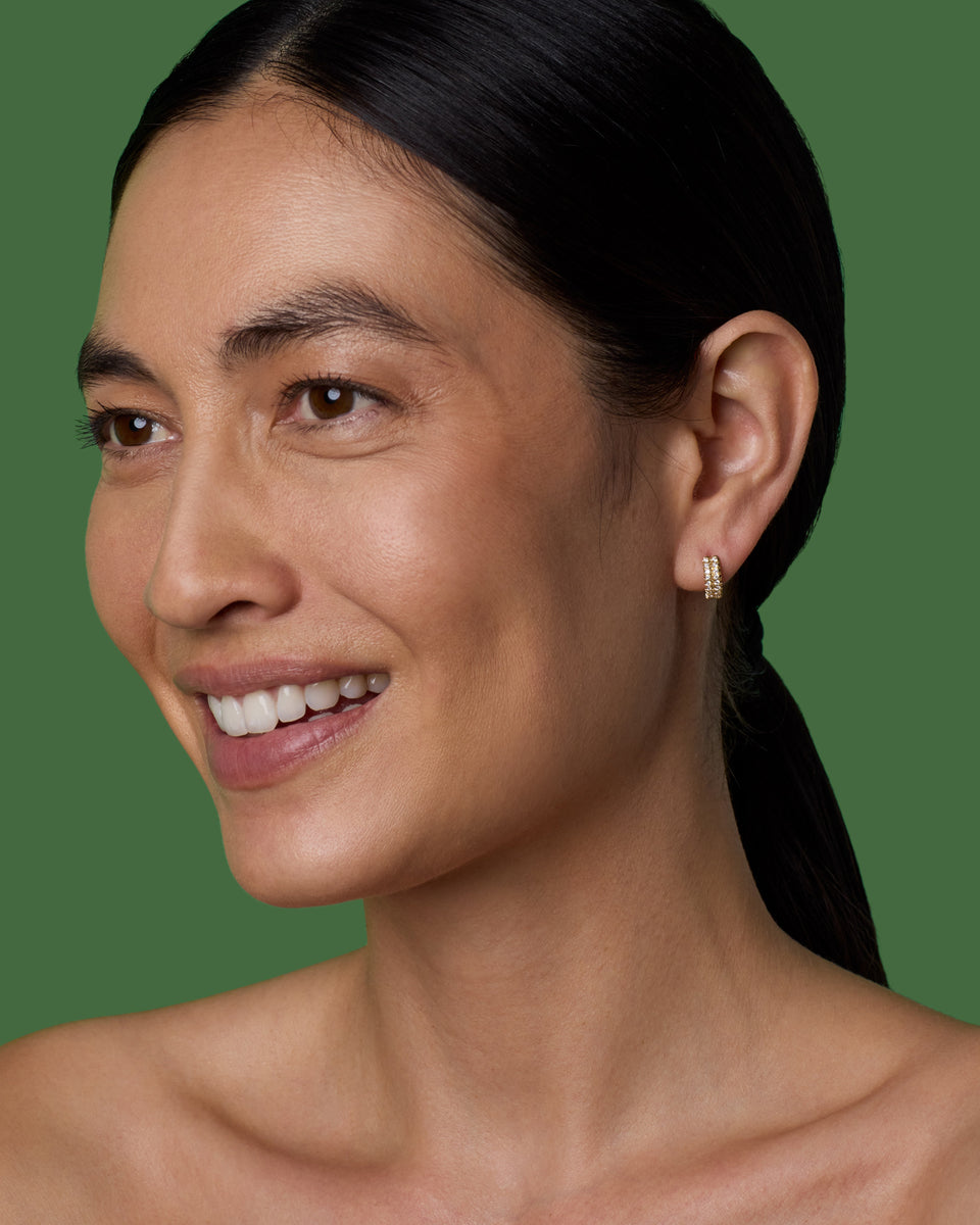 Pavé Small Double Huggies - Irene Neuwirth