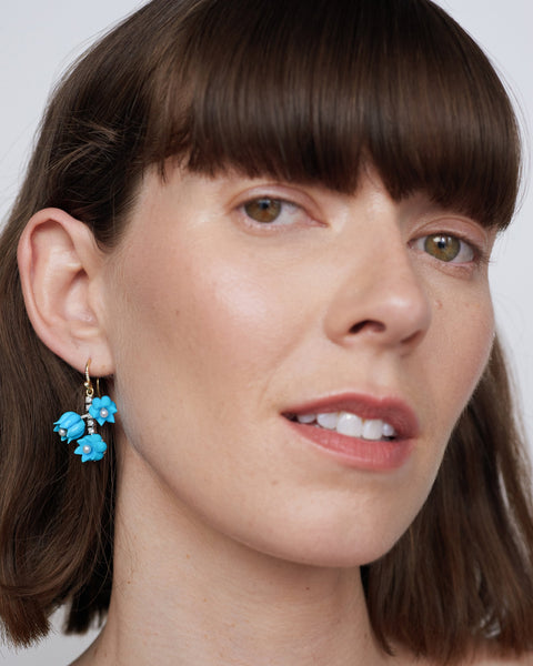 Lily of the Valley Diamond Trio Drop Earrings - Irene Neuwirth