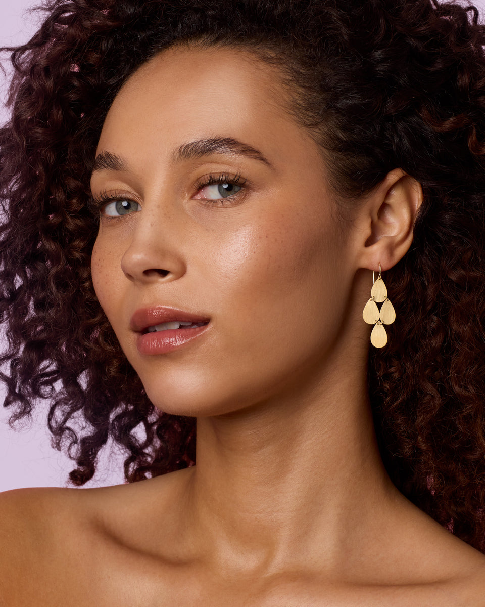 Gold Classic Four Drop Earrings