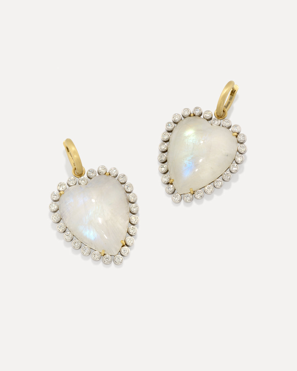 Large Diamond Love Jeweled Huggies - Irene Neuwirth