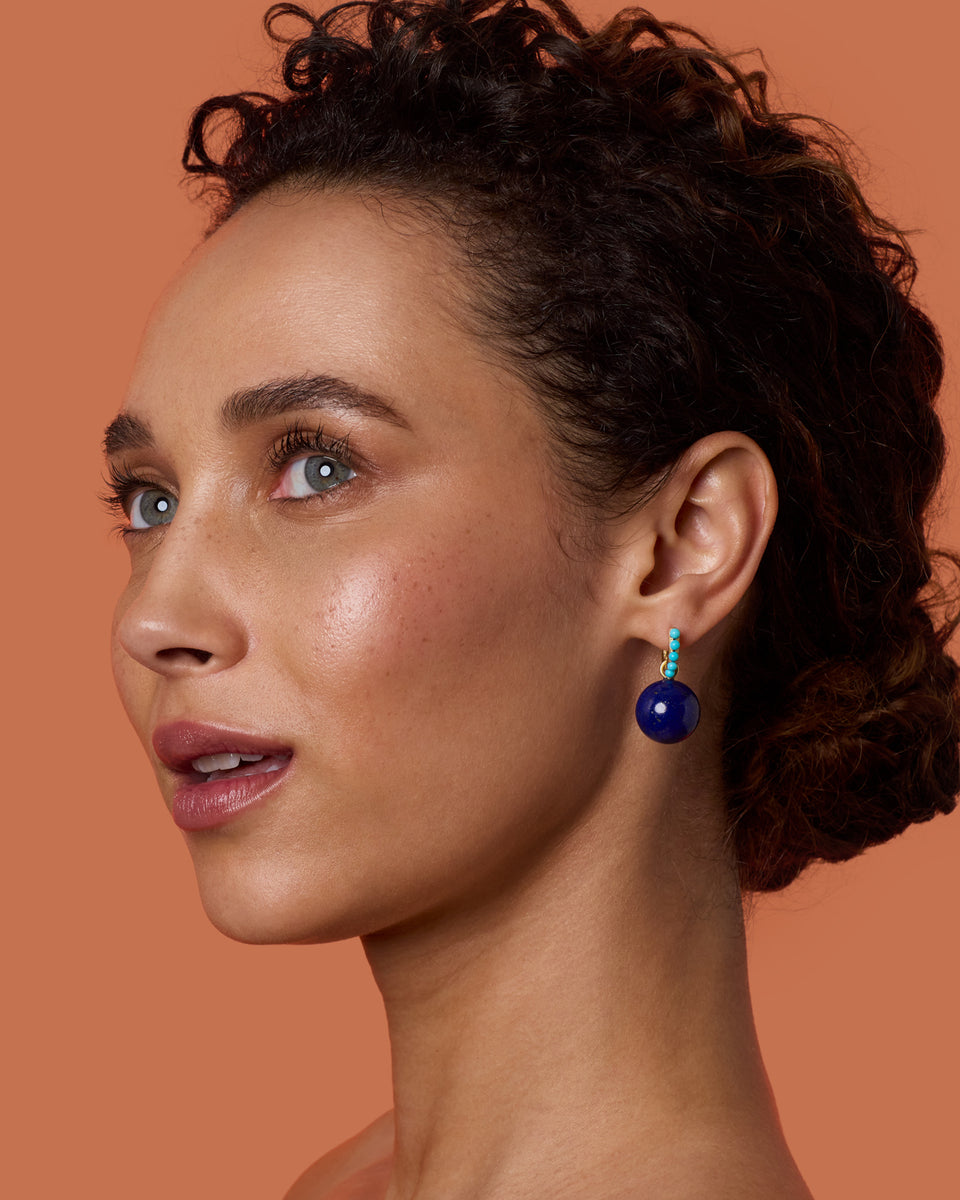 Gumball Studded Drop Jeweled Huggies - Irene Neuwirth