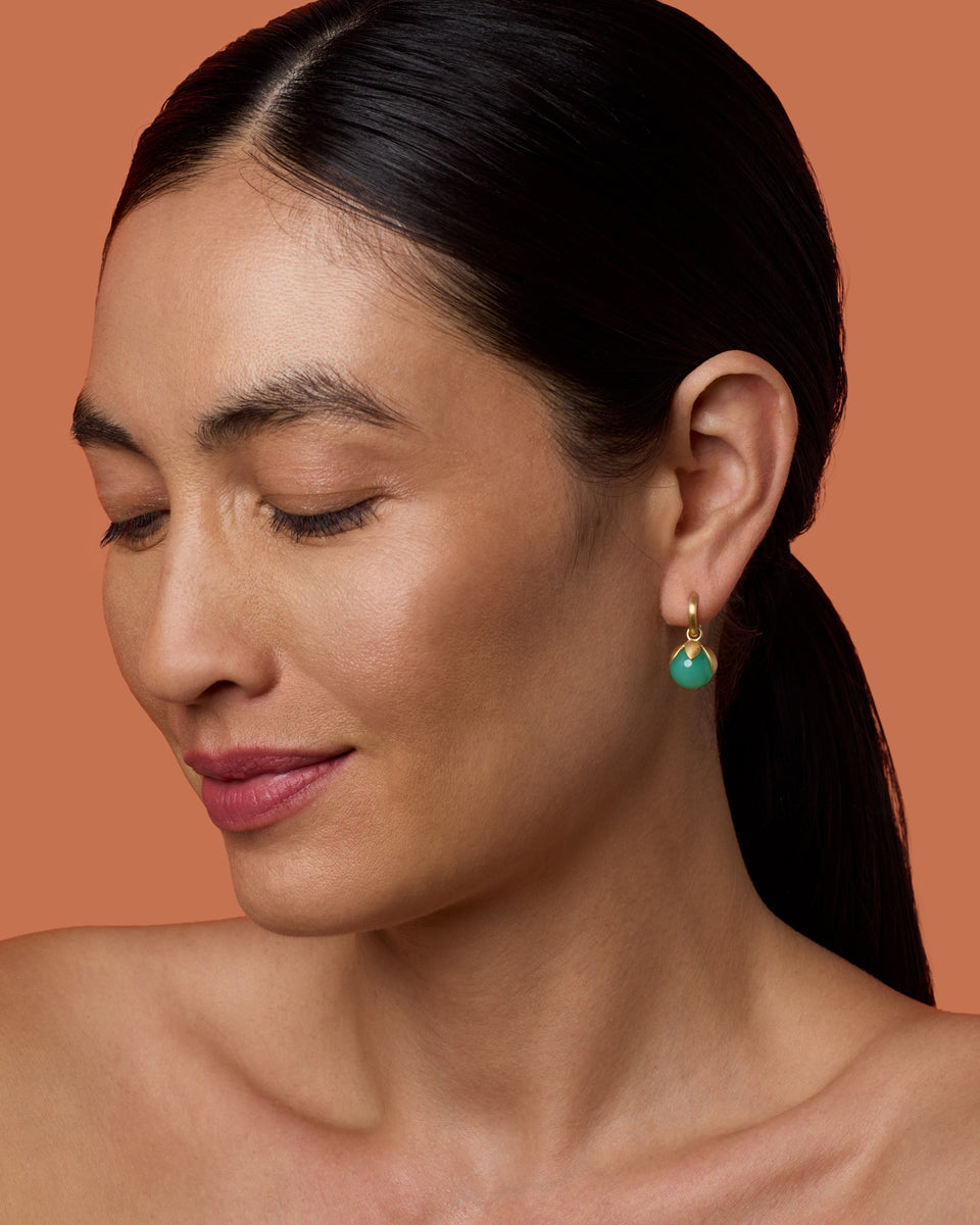 Mini Blossom Jeweled Huggies - Irene Neuwirth