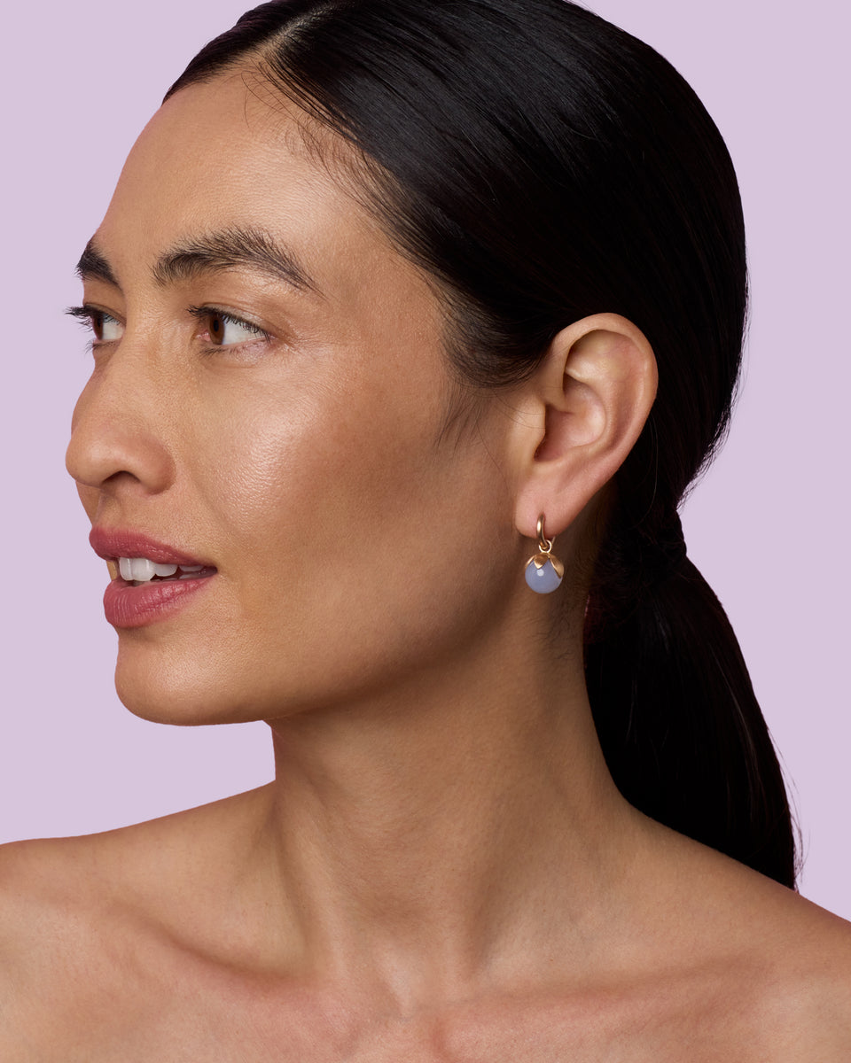 Mini Blossom Jeweled Huggies - Irene Neuwirth