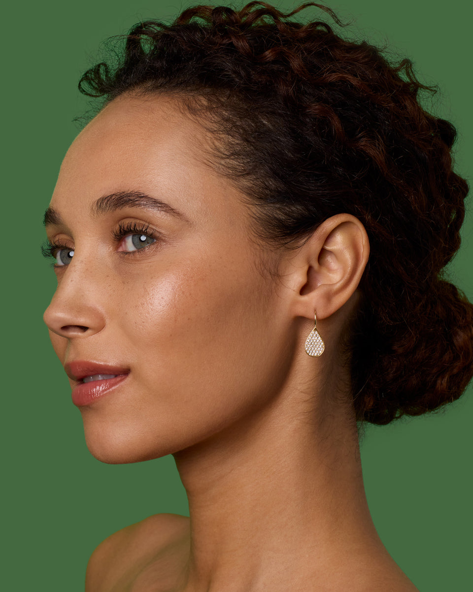 Pavé Small Pear Drop Earrings