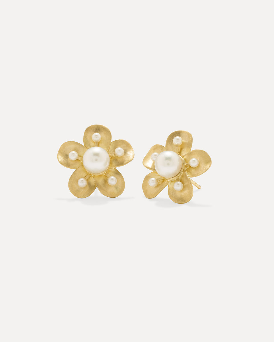 Golden Blossom Desert Flower Studs