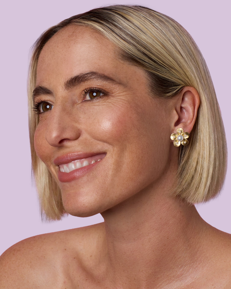 Golden Blossom Desert Flower Studs