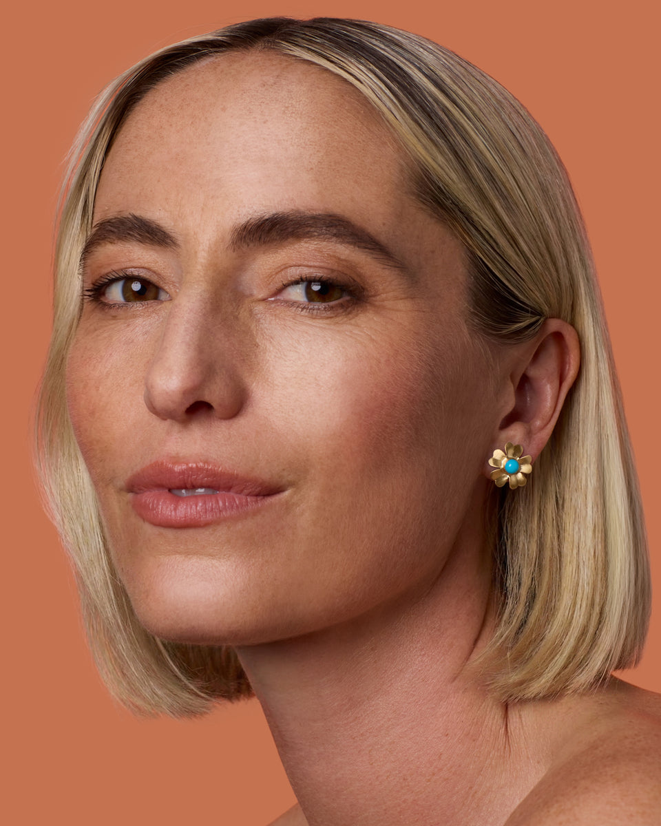 Petite Golden Blossom Desert Flower Studs - Irene Neuwirth