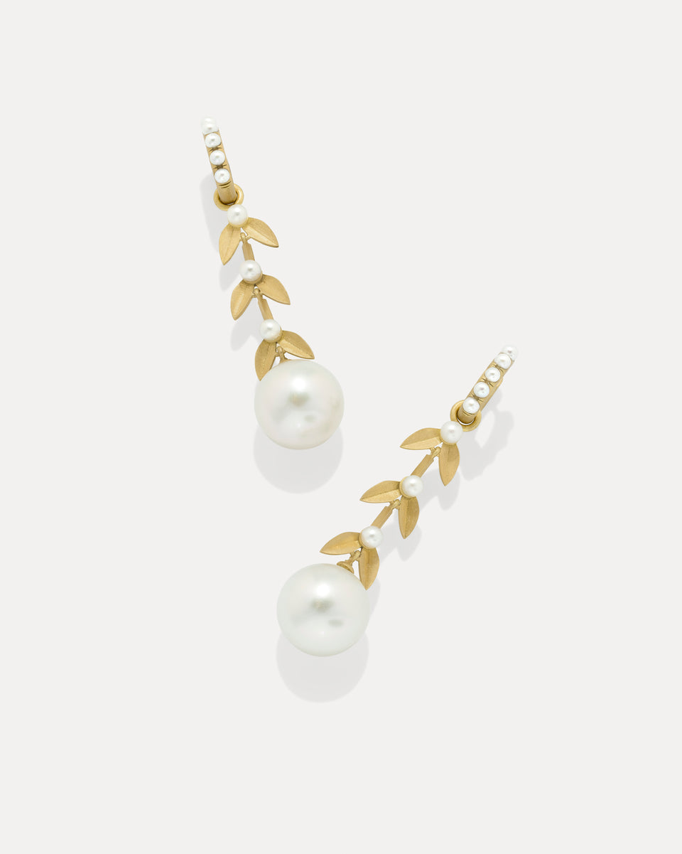 Golden Blossom Gumball Long Vine Earrings