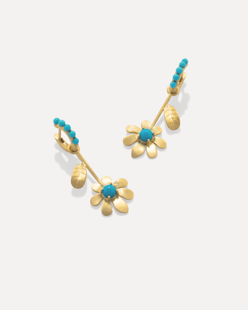 Desert Bloom Studded Huggies - Irene Neuwirth