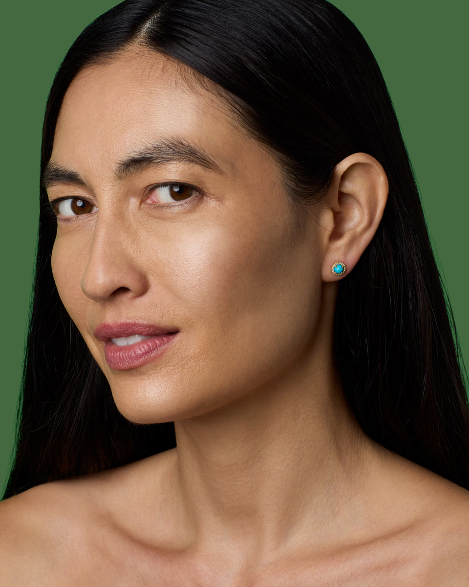 Pavé Halo Small Classic Studs - Irene Neuwirth