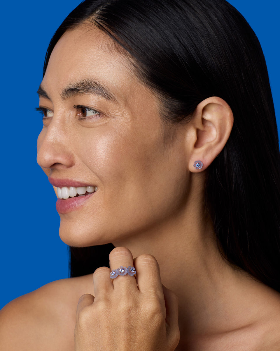 Petite Tropical Flower Studs - Irene Neuwirth