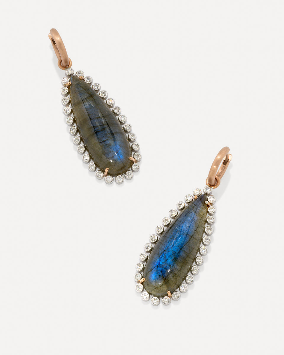 Extra Large Diamond Classic Tear Drop Jeweled Huggies