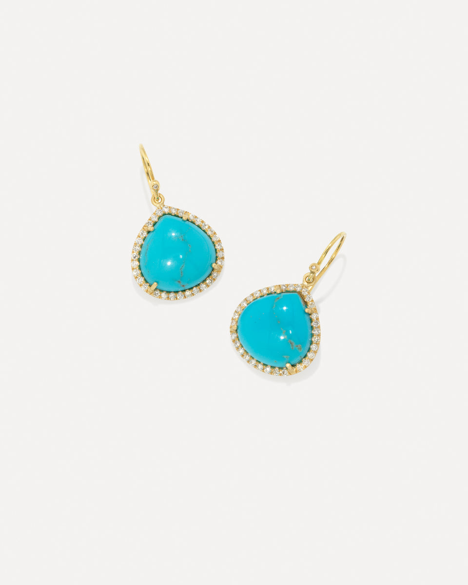 Pavé Halo Large Classic Pear Drop Earrings