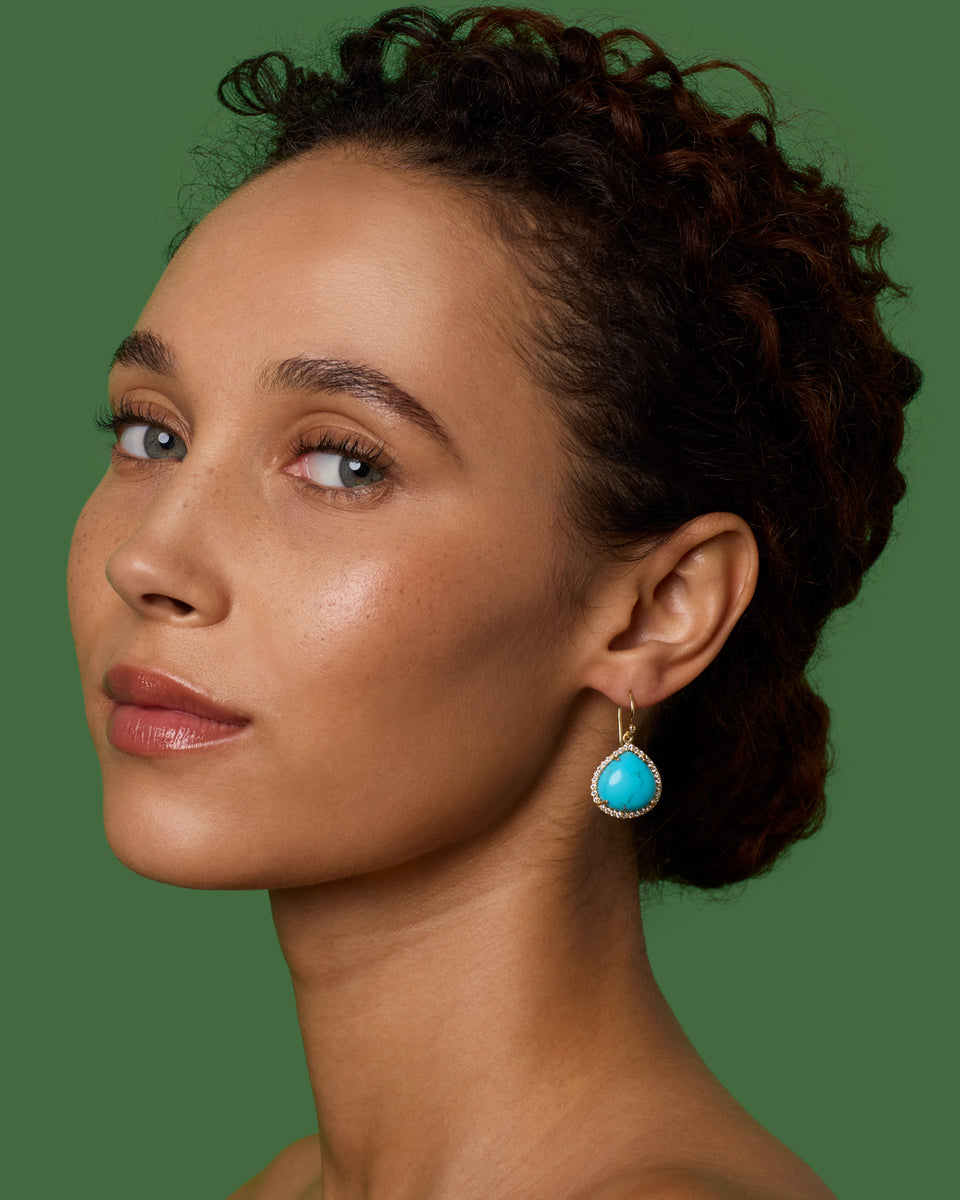 Pavé Halo Large Classic Pear Drop Earrings