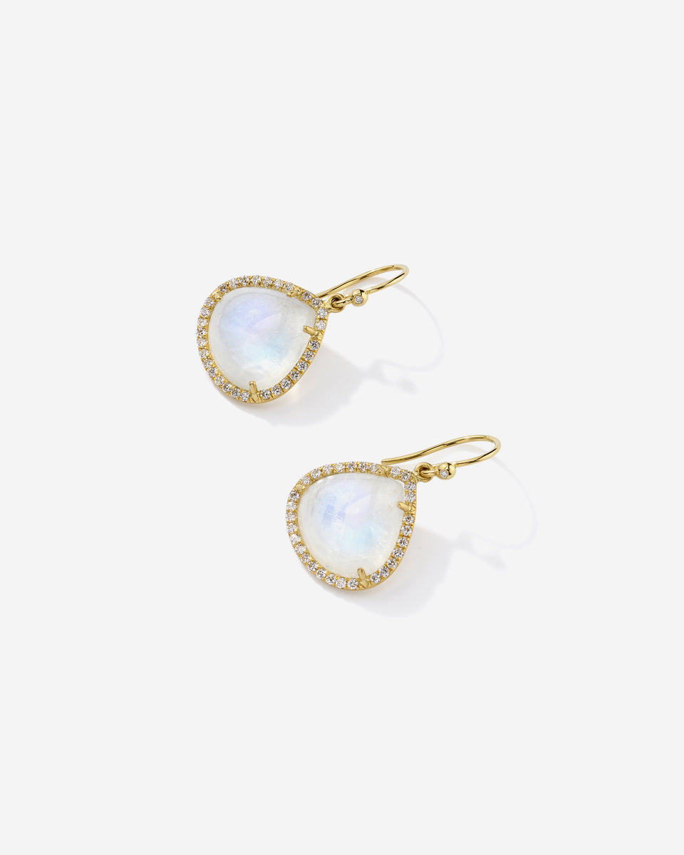 Pavé Halo Large Classic Pear Drop Earrings - Irene Neuwirth
