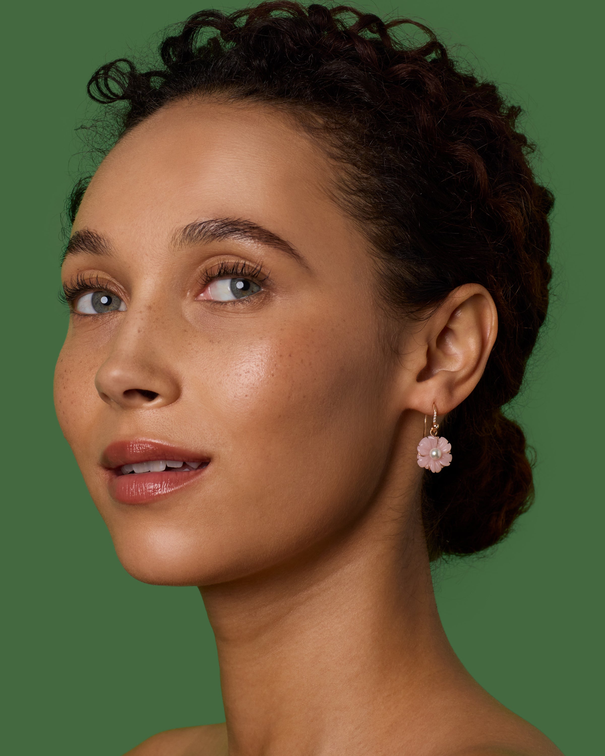 Cherry Blossom Drop Earrings Online 18K Rose Gold Pink Opal Akoya