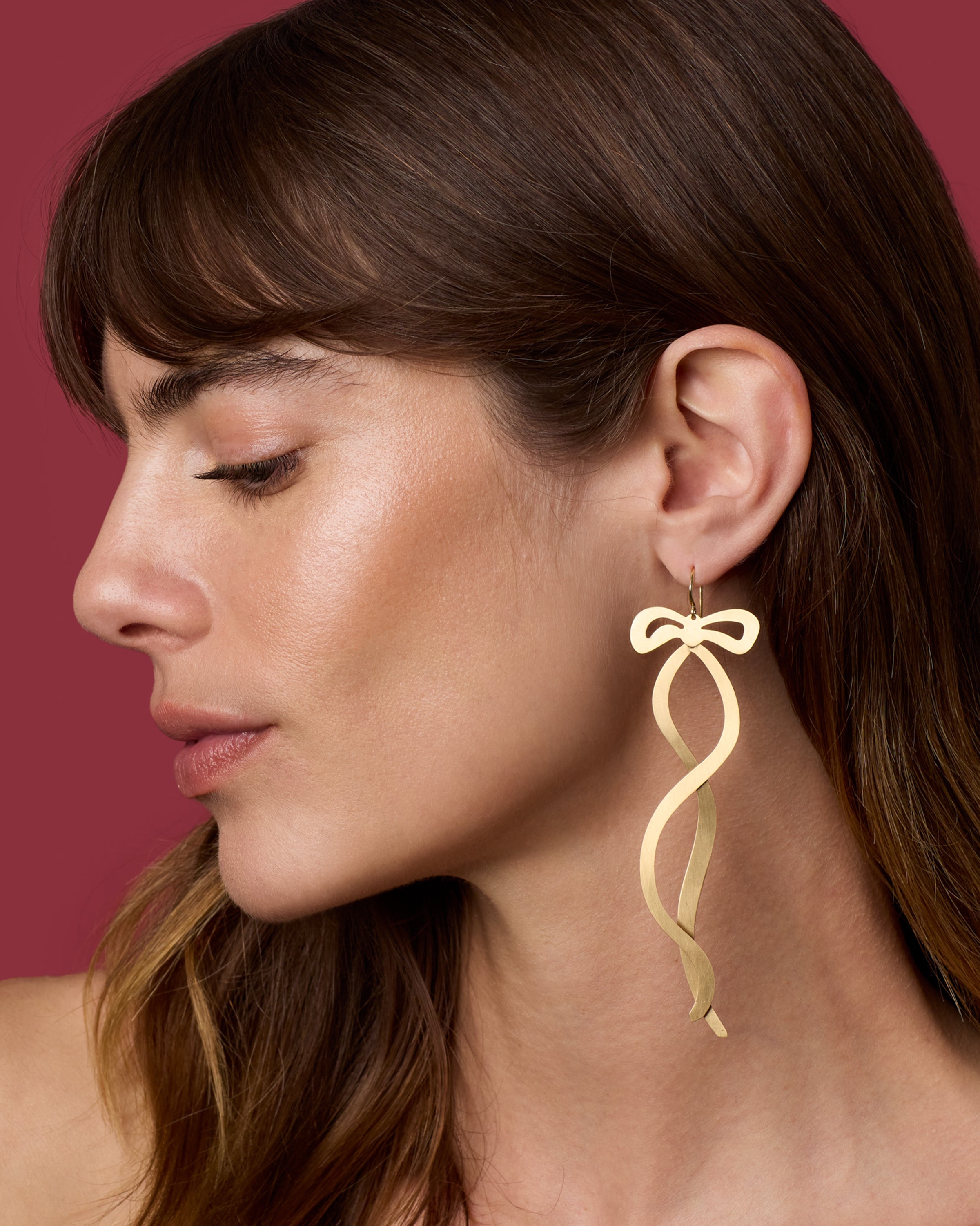 Gold Classic Ribbon Earrings 18K Gold – Irene Neuwirth