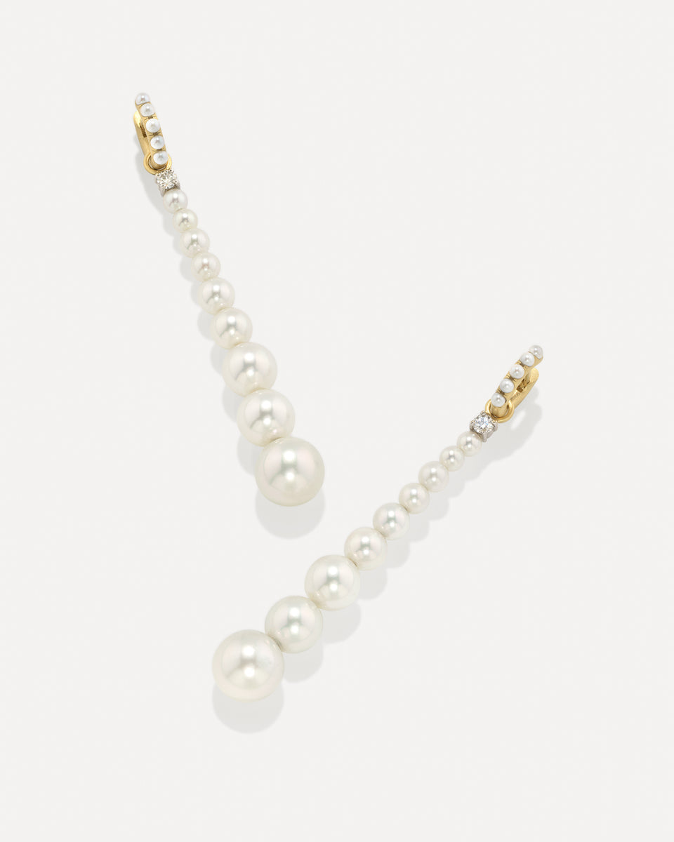 Pearl Duster Jeweled Huggies