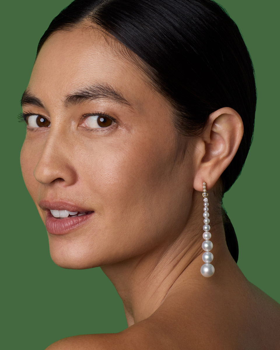 Pearl Duster Jeweled Huggies