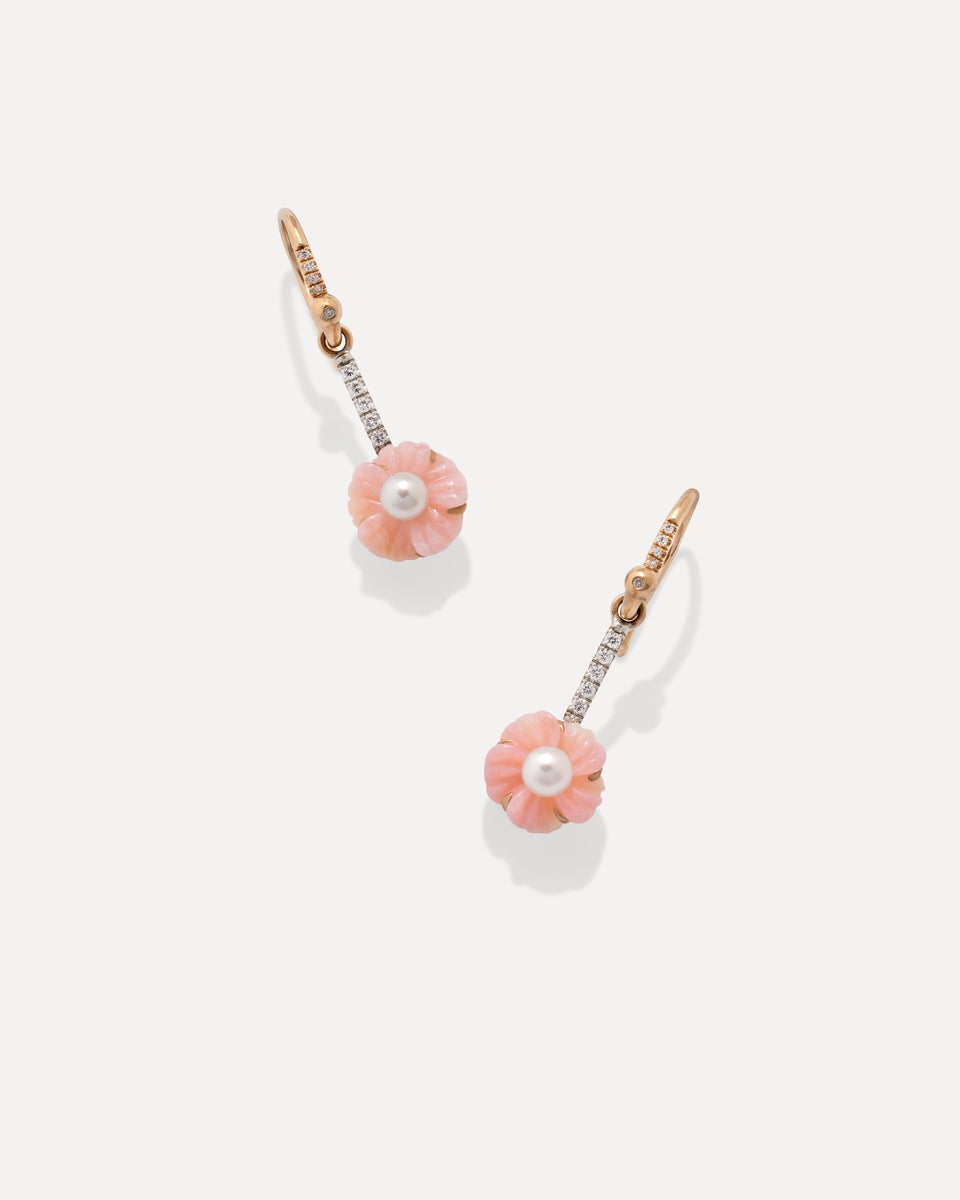 Cherry Blossom Diamond Drop Earrings