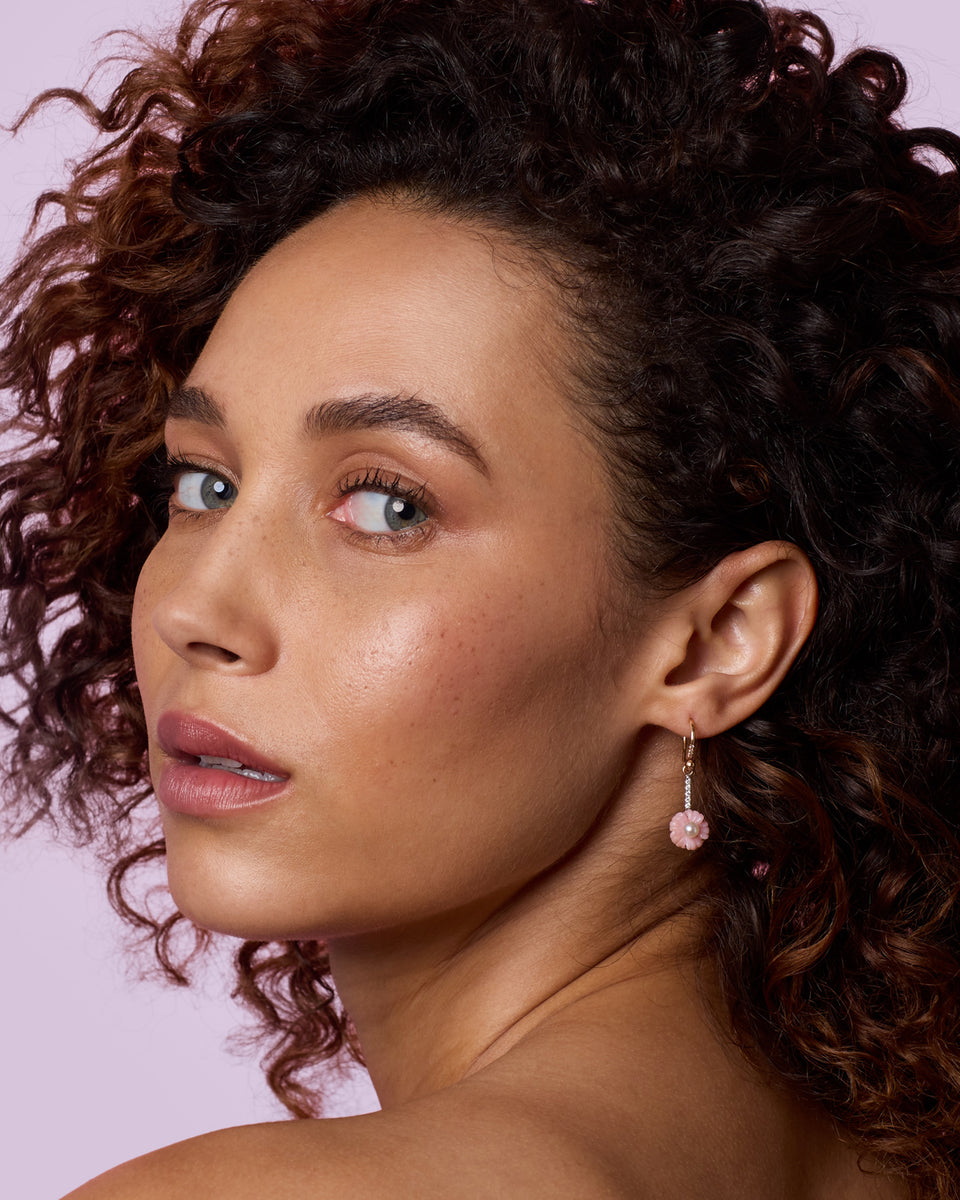 Cherry Blossom Diamond Drop Earrings