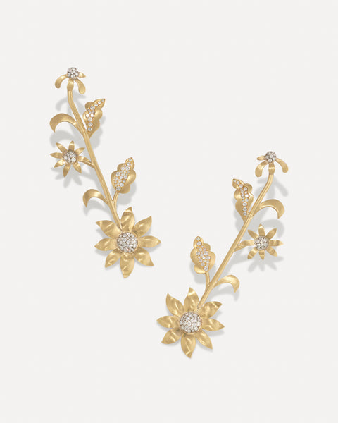 Golden Blossom Wildflower Earrings - Irene Neuwirth