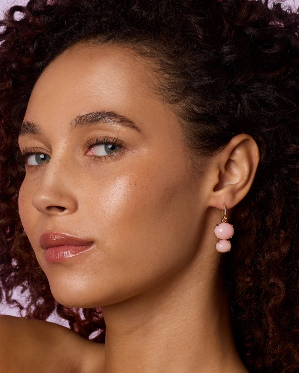 Classic Double Stone Drop Earrings