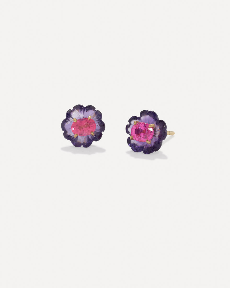 One of a Kind Petite Tropical Flower Studs - Irene Neuwirth