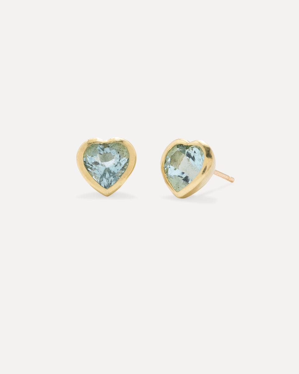 One of a Kind Love Bezel Studs - Irene Neuwirth