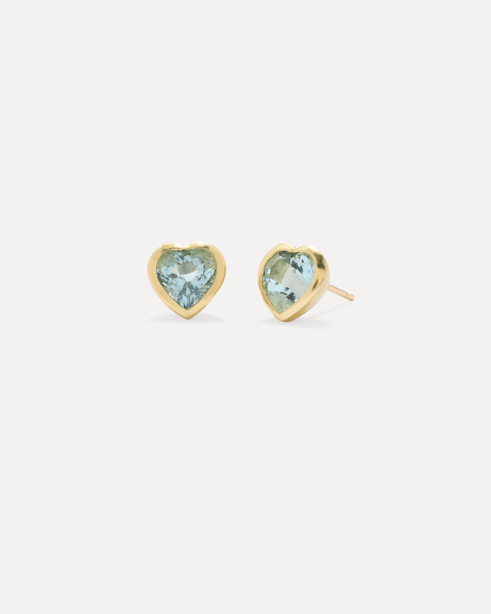 One of a Kind Love Bezel Studs - Irene Neuwirth