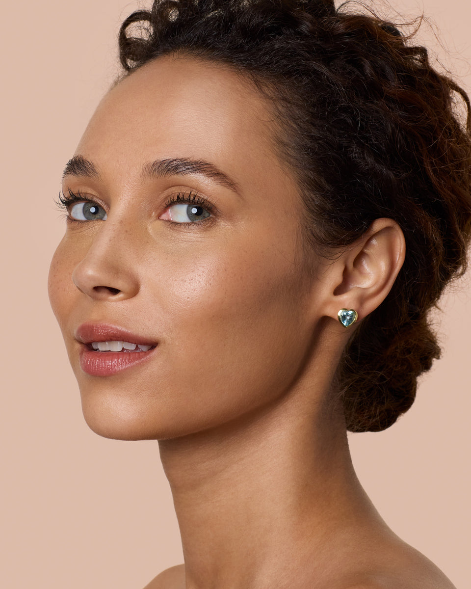 One of a Kind Love Bezel Studs - Irene Neuwirth