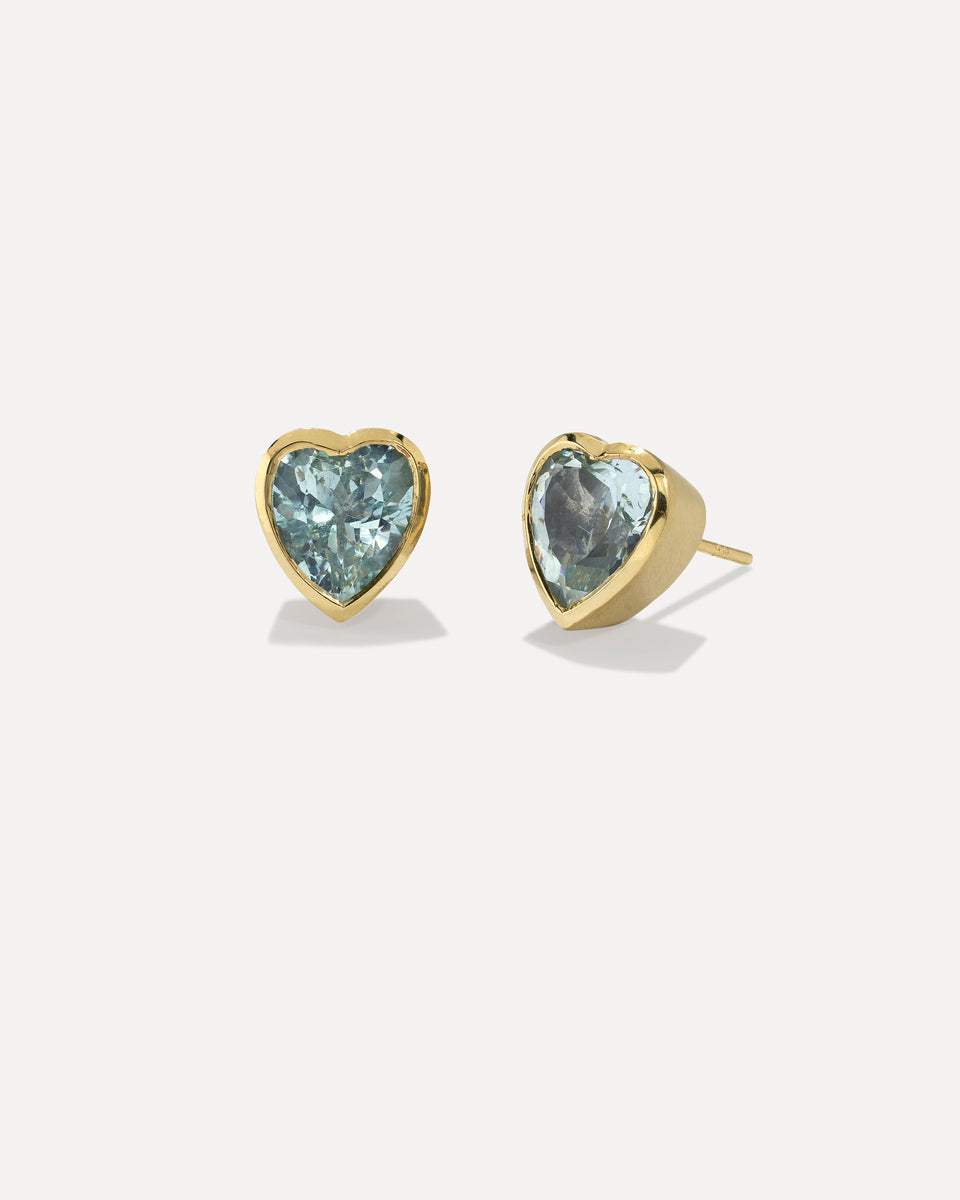 One of a Kind Love Bezel Studs - Irene Neuwirth