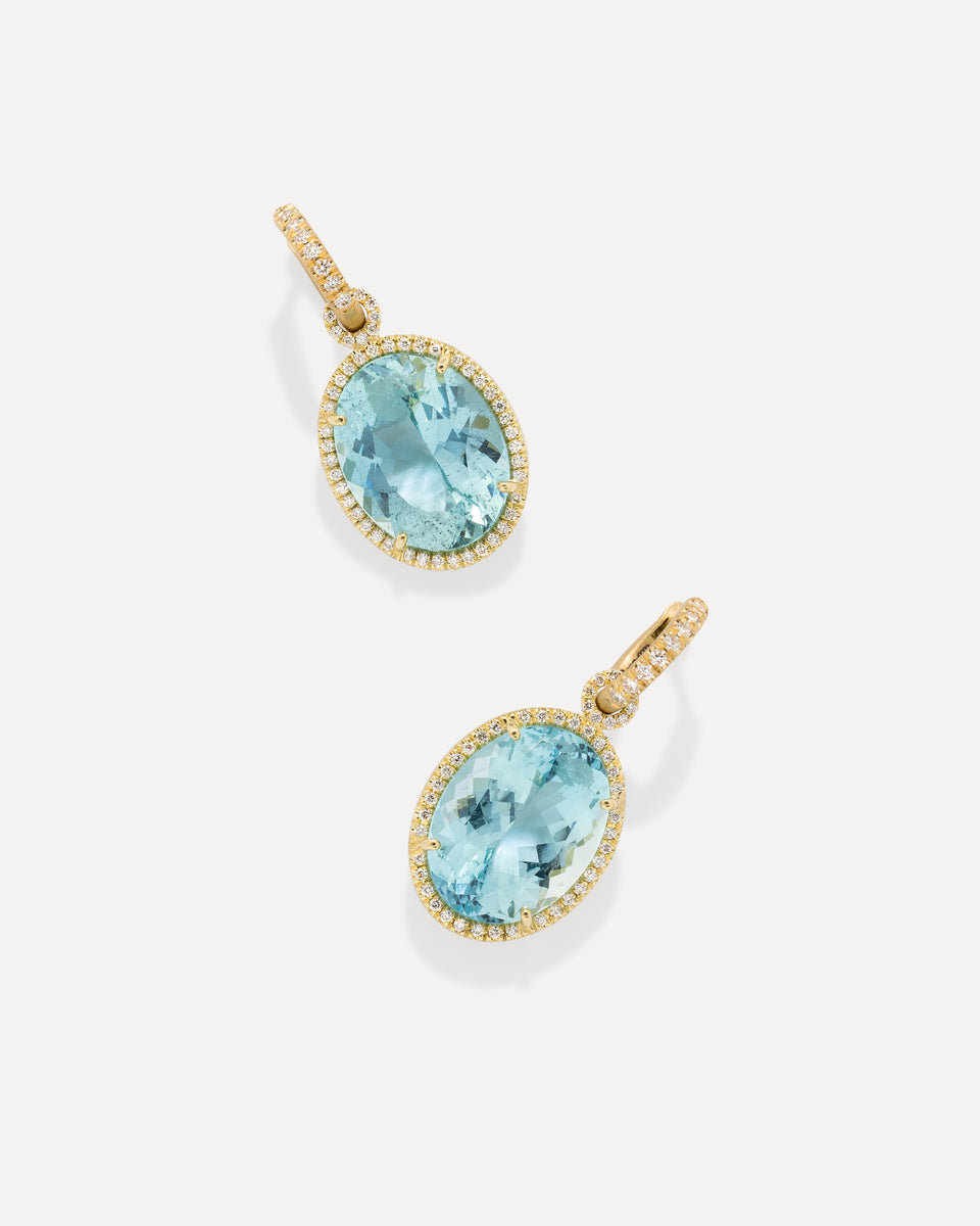 One of a Kind Pavé Gem Drop Jeweled Huggies - Irene Neuwirth