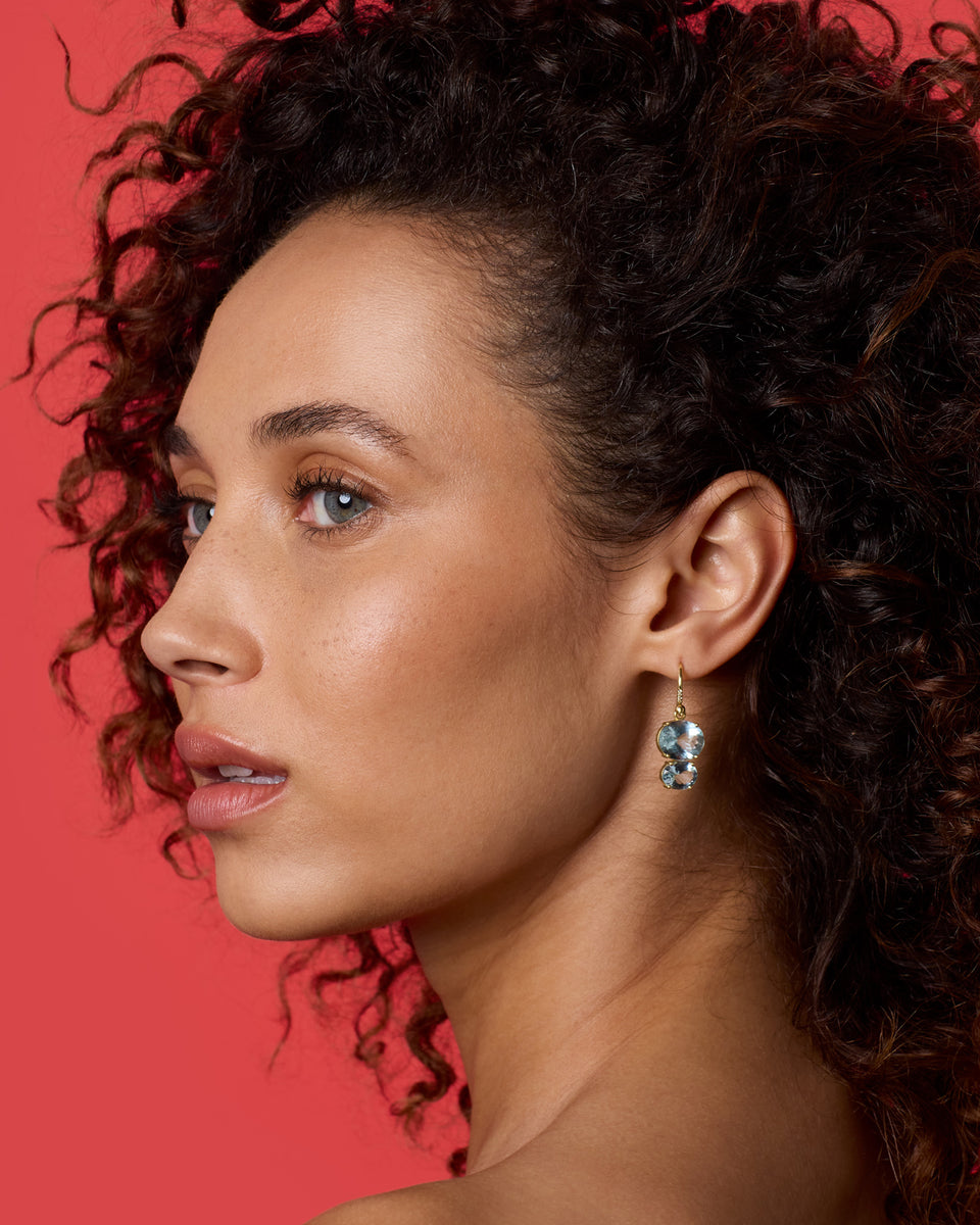 One of a Kind Gemmy Gem Double Stone Earrings - Irene Neuwirth