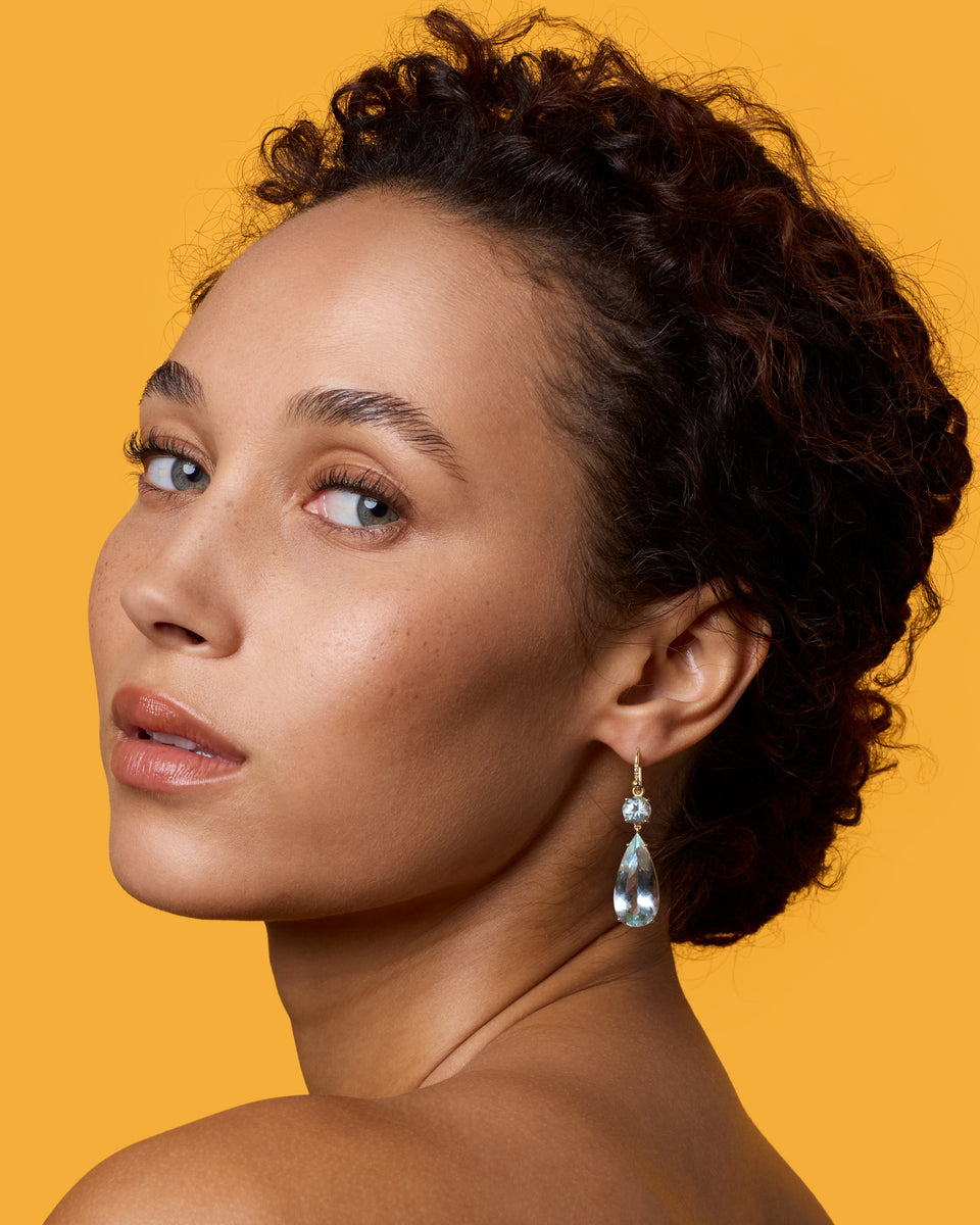 One of a Kind Gemmy Gem Double Drop Link Earrings